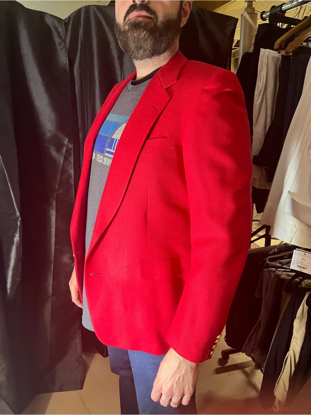 Hickey Freeman Red Men's Single-Breasted Blazer